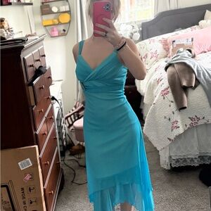 Elegant Blue Sleeveless Dress